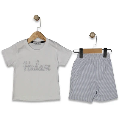 ERKEK 2/9 YAŞ ÇİZGİLİ HUDSON ŞORTLU TAKIM