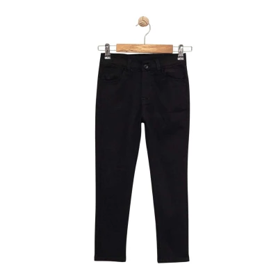 ERKEK 5/8 YAŞ KETEN LİKRALI SİYAH PANTALON
