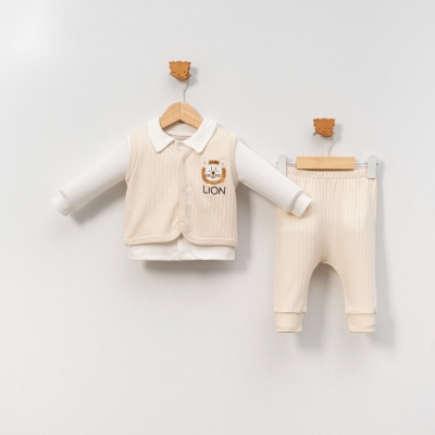 ERKEK 6/12 AY ASLAN NAKIŞLI GENİŞ RAPORLU YELEKLİ 