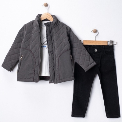 ERKEK 6/9 YAŞ RAW DENIM MONTLU 3'LU TAKIM