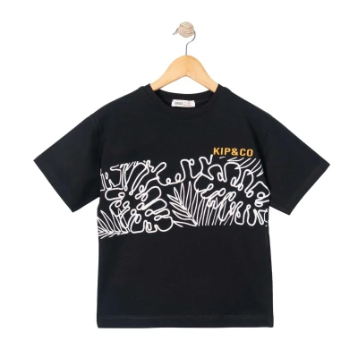 ERKEK 7/10 YAŞ YAPRAK BASKILI T-SHIRT