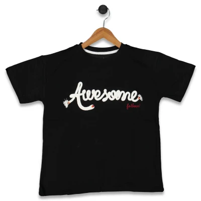 ERKEK 9/12 YAŞ AWESOME İPLİK NAKIŞLI TİŞÖRT 