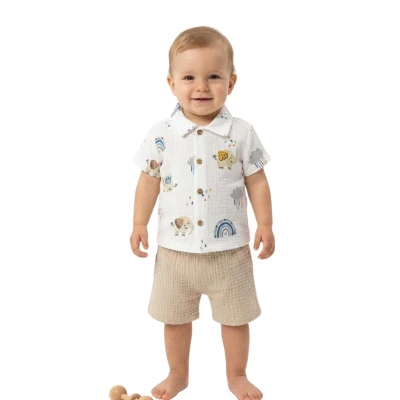 ERKEK 9/24 AY MÜSLİN CUTE ELEPHANT 2'Lİ TAKIM