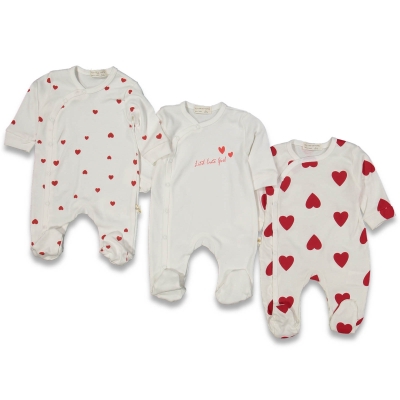 KIZ 0/3 AY KÜÇÜK BÜYÜK KALP LITLE GRILS BASKILI SE