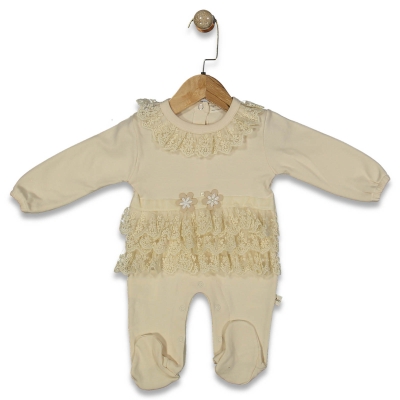 KIZ 0/6 AY BEL GÜPÜRLÜ ÇİÇEK DETAYLI TULUM