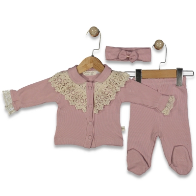 KIZ 0/6 AY YAKA DANTEL GÜPÜRLÜ 2 Lİ TAKIM