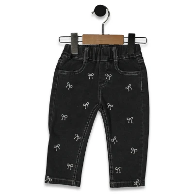 KIZ 1-4 YAŞ FİYONK NAKIŞLI PANTOLON