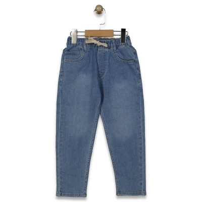 KIZ 11/15 YAŞ  KETEN KOT KESİM PANTOLON