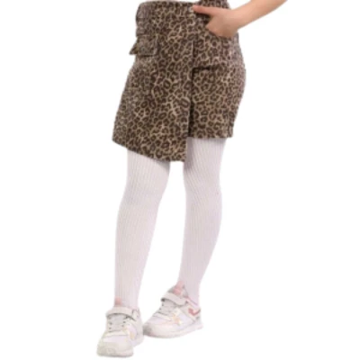 KIZ 12/16 YAŞ LEOPAR DESENLİ ETEKLİ ŞORT 