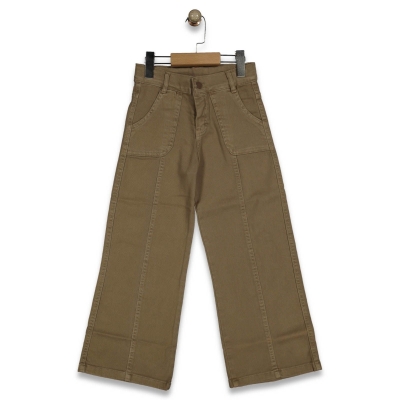 KIZ 13/16 YAŞ TORBA CEPLİ KETEN PANTOLON