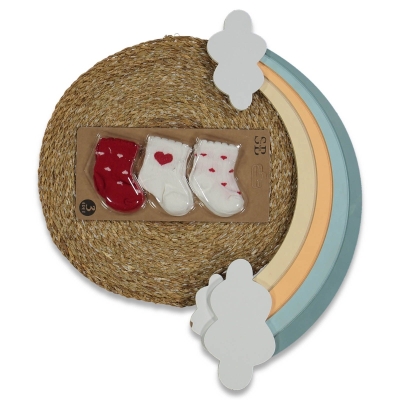 KIZ 1/9 AY 12Lİ PVC KARIŞIK DESEN NEW BORN ÇORAP