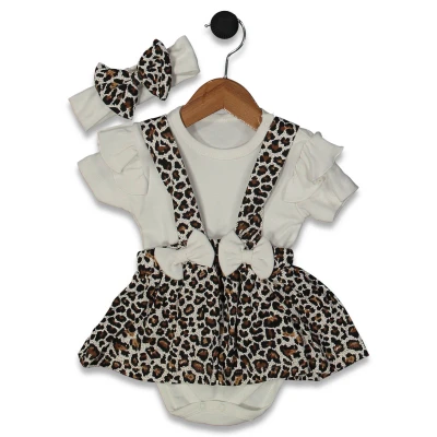 KIZ 3/12 AY PENYE LEOPAR BADİLİ ELBİSE