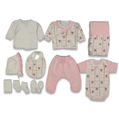 KIZ 3/3 AY ÇİÇEK BASKILI 10'LU SET