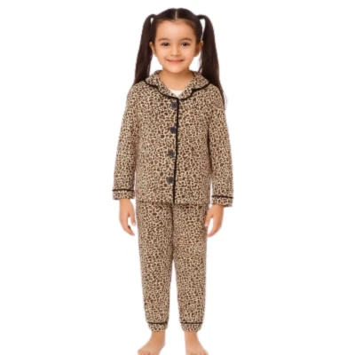 KIZ 3/6 YAŞ LEOPAR BASKILI PİJAMA TAKIM