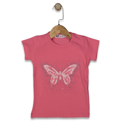 KIZ 3/7 YAŞ KISA KOL TAŞLI KELEBEK BADY