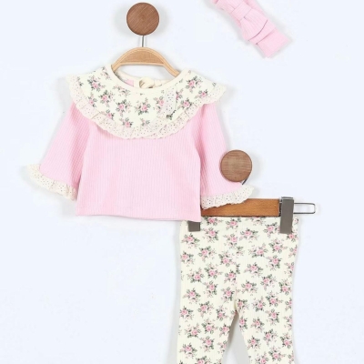 KIZ 6/18 AY DİJİTAL ÇİÇEK BASKILI DANTELLİ SAÇ BAN