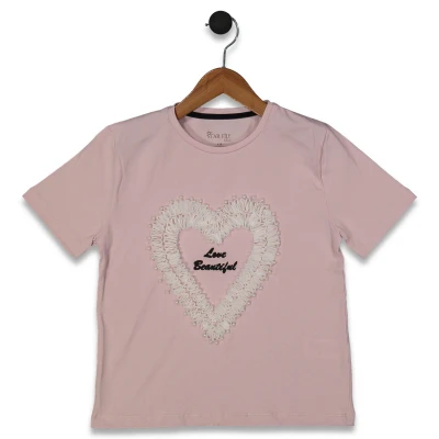 KIZ 8/14 YAŞ LOVE KALPLİ TİŞÖRT