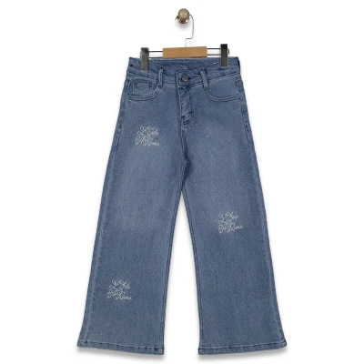 KIZ 9/12 YAŞ KÜÇÜK TAŞLI KOT PANTOLON