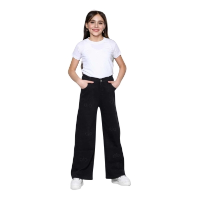 KIZ 9/12 YAŞ LAZER ALO DESENLİ TAŞLI PANTALON