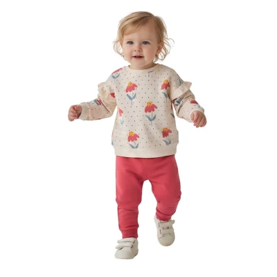 KIZ 9/24 AY ÇİÇEK DESENLİ BEBE TAKIM