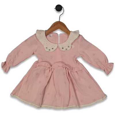 KIZ 9/24 AY ETEĞİ DANTELLİ MÜSLİN YILDIZ NAKIŞLI E