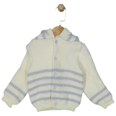 UNISEX 12/24 AY KAPŞONLU ÇİZGİLİ TRİKO HIRKA
