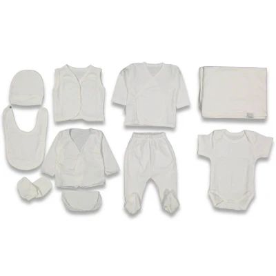 UNISEX 1/3 AY EKRU DÜZ 10 LU SET