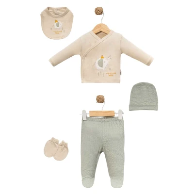 UNISEX 1/3 AY ŞAPKALI FİLLER 5 PARÇA ZIBIN TAKIMI