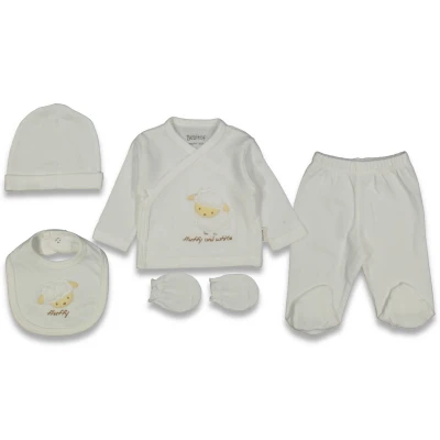 UNISEX 1/3 AY SEVİMLİ KUZU 5Lİ ZIBIN SETİ
