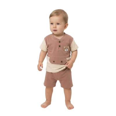 UNISEX 1/3 YAŞ DÜĞMELİ SÜZİNE AYI TAKIM
