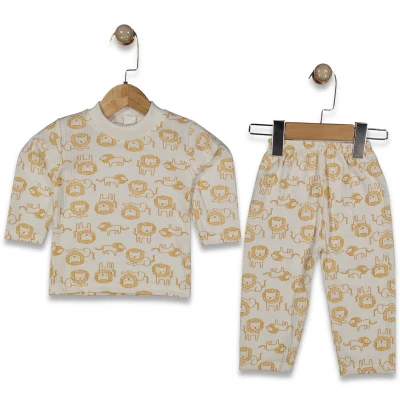 UNISEX 1/3 YAŞ RAPORLU ASLAN DESEN PİJAMA TAKIMI 