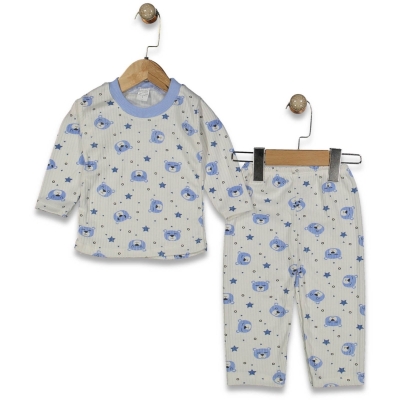 UNISEX 1/3 YAŞ RAPORLU YILDIZLI AYI PİJAMA