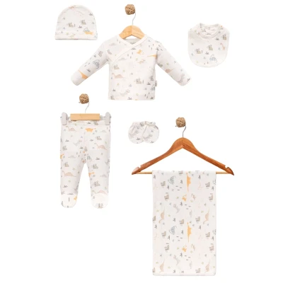 UNISEX 1/6 AY DİNAZOR DESEN 6 PARÇA ZIBIN TAKIMI