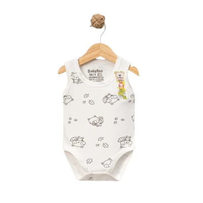 UNISEX 1/9 AY RAKUN DESENLİ KUCUK KOLSUZ BADİ