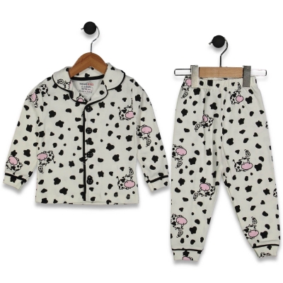 UNISEX 3/6 YAŞ İNEK BASKILI PİJAMA TAKIM