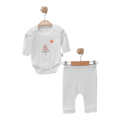 UNISEX 3/9 AY DONDURMA NAKIŞLI İKİLİ BADY TAKIM 