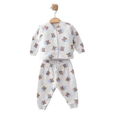UNISEX 3/9 AY PUANLI AYICIK PİJAMA TAKIM 