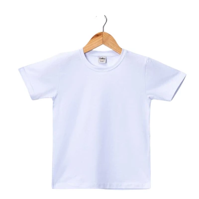 UNISEX 5/8 YAŞ  UNİSEX  BEYAZ KISA KOL DÜZ BADİ