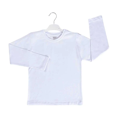 UNISEX 5/8 YAŞ UNİSEX   BEYAZ   UZUN  KOL DÜZ BADİ