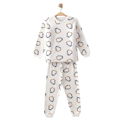 UNISEX 7/9 YAŞ PENGUEN BİSİKLET YAKA PİJAMA