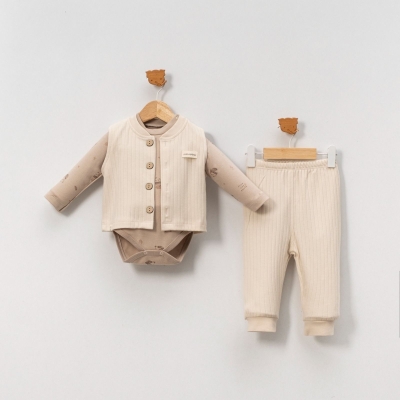 UNISEX 9/18 AY BADİSİ BASKILI GENİŞ RAPORLU YELEKL