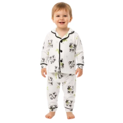 UNISEX 9/24 AY PANDA BASKILI AYLIK PİJAMA TAKIM