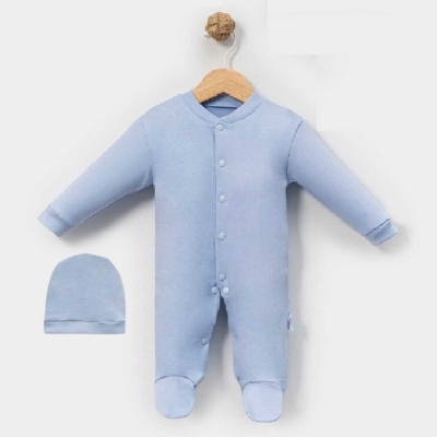 Unisex 3-6-9 ay tulum uyku tulumu düz şapkalı