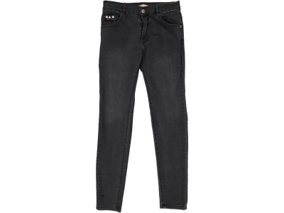 KIZ 12/16 YAŞ CEP ÇİÇEK NAKIŞLI KOT PANTOLON 