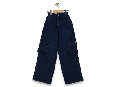 KIZ 11/15 YAŞ KOM CEPLİ KOT PANTOLON 