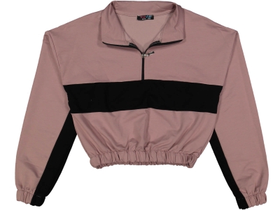 KIZ 8/16 YAŞ LASTİKLİ YARIM FERMUARLI  SWEAT