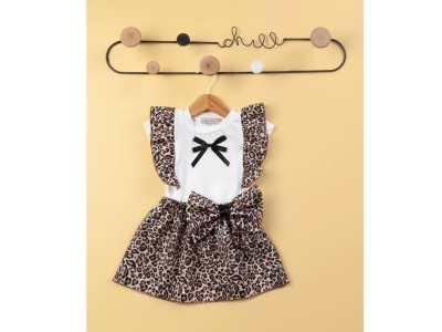 KIZ 2/5 YAŞ LEOPARLI FİYONKLU TAKIM