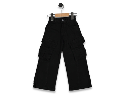 KIZ 13/16 YAŞ  GENİŞ PAÇA TORBA CEPLİ  KOT PANTOLO
