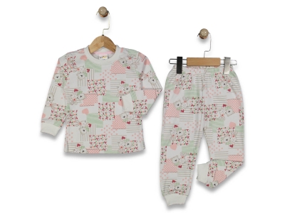 UNISEX 1/3 YAŞ TAVŞAN DESENLİ PİJAMA 
