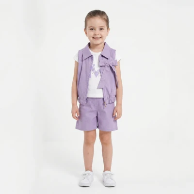 gabardin yelekli şortlu 3lü takım